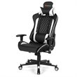 Costway PU Metal Massage Gaming Chair with Lumbar Support & Headrest in White