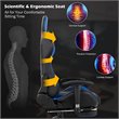 Costway PU and Metal Swivel Massage Gaming Chair with Footrest in Blue