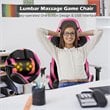 Costway Sponge and Metal Swivel Massage Gaming Chair with Footrest in Pink