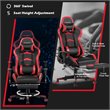 Costway PU and Metal Swivel Massage Gaming Chair with Footrest in Red