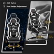 Costway PU and Metal Swivel Massage Gaming Chair with Footrest in White