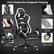 Costway PU and Metal Swivel Massage Gaming Chair with Footrest in White