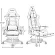 Costway PU Metal Massage LED Gaming Chair with Lumbar Support & Footrest in Pink