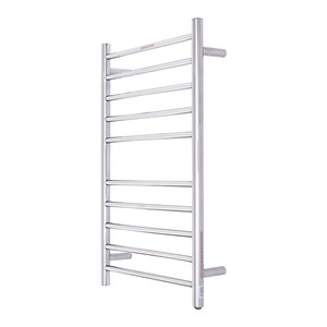 Costway Contemporary Steel Electric Towel Rail Rack with 10-bar Rung in Silver