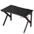 Costway K-Shaped MDF and Steel Computer Table with Cup Holder in Black