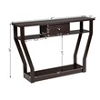 Costway 3-tier Contemporary MDF Console Table with Drawer in Brown