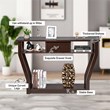 Costway 3-tier Contemporary MDF Console Table with Drawer in Brown