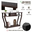 Costway 3-tier Contemporary MDF Console Table with Drawer in Brown