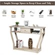 Costway 3-tier Contemporary MDF Console Table with Drawer in Gray