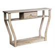 Costway 3-tier Contemporary MDF Console Table with Drawer in Gray