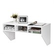 Costway Contemporary MDF Wall Mounted Floating Computer Desk in White