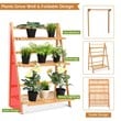 Costway 3-tier Contemporary Bamboo Hanging Folding Plant Shelf Stand in Natural