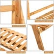 Costway 3-tier Contemporary Bamboo Hanging Folding Plant Shelf Stand in Natural