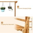 Costway 3-tier Contemporary Bamboo Hanging Folding Plant Shelf Stand in Natural