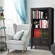 Costway 3-Shelf Contemporary MDF Adjustable Bookcase with 2 Drawers in Black