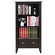 Costway 3-Shelf Contemporary MDF Adjustable Bookcase with 2 Drawers in Black
