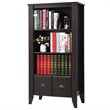 Costway 3-Shelf Contemporary MDF Adjustable Bookcase with 2 Drawers in Black