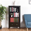 Costway 3-Shelf Contemporary MDF Adjustable Bookcase with 2 Drawers in Black