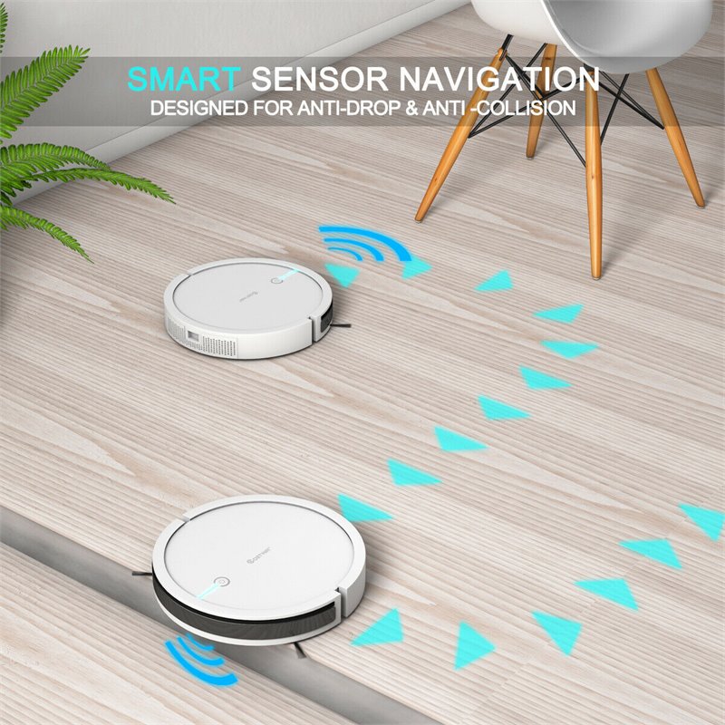 Costway Contemporary ABS Sweeping Robot Vacuum Cleaner in White