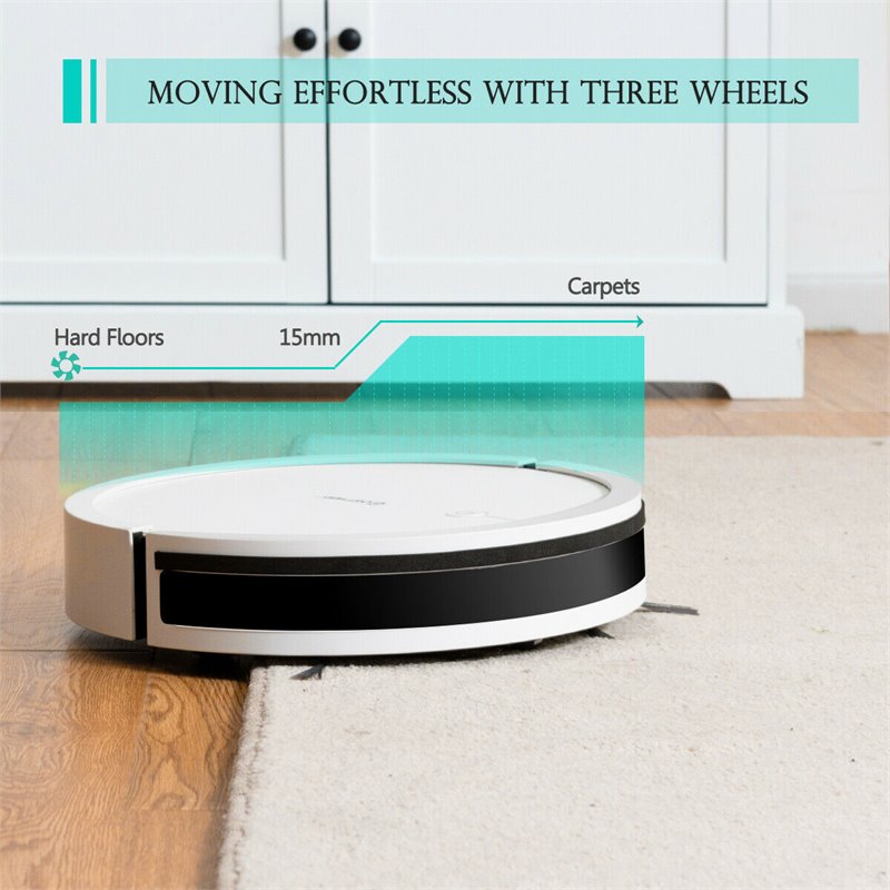 Costway Contemporary ABS Sweeping Robot Vacuum Cleaner in White