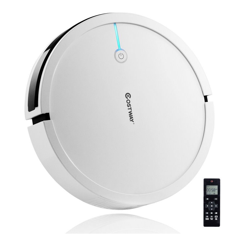 Costway Contemporary ABS Sweeping Robot Vacuum Cleaner in White