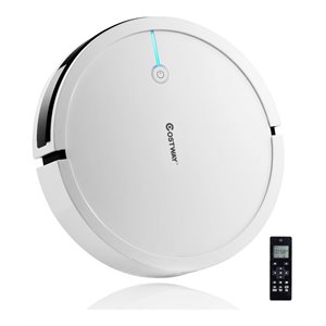 costway contemporary abs sweeping robot vacuum cleaner in white