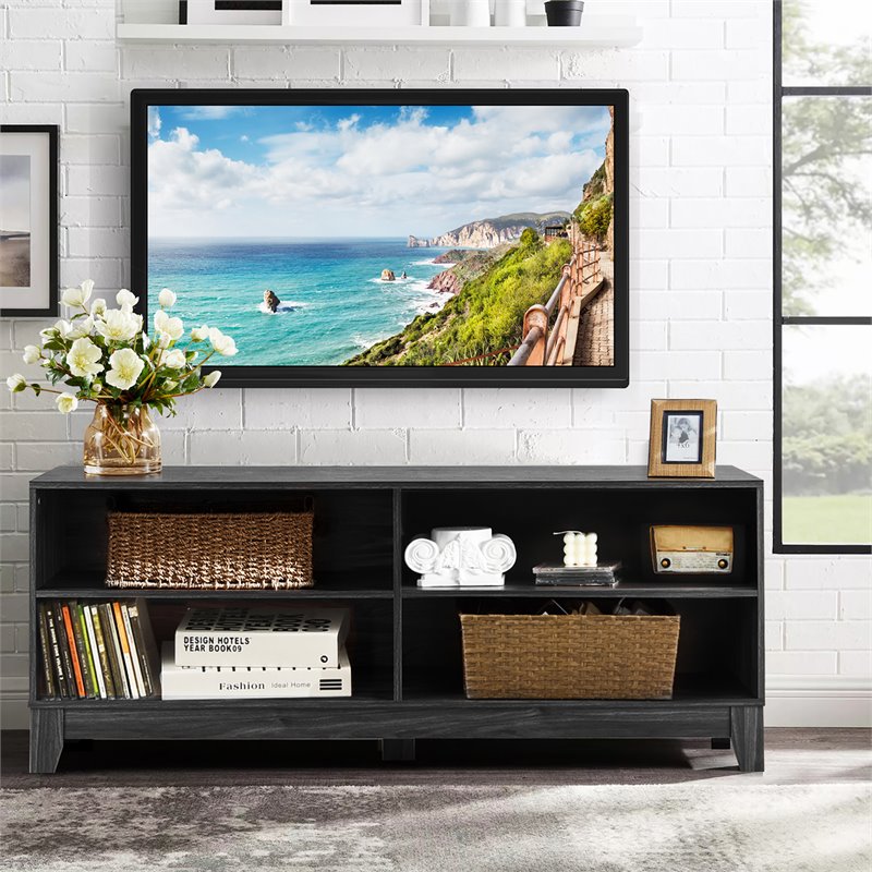 Costway Wood TV Stand/Entertainment Media Center for TVs up to 58