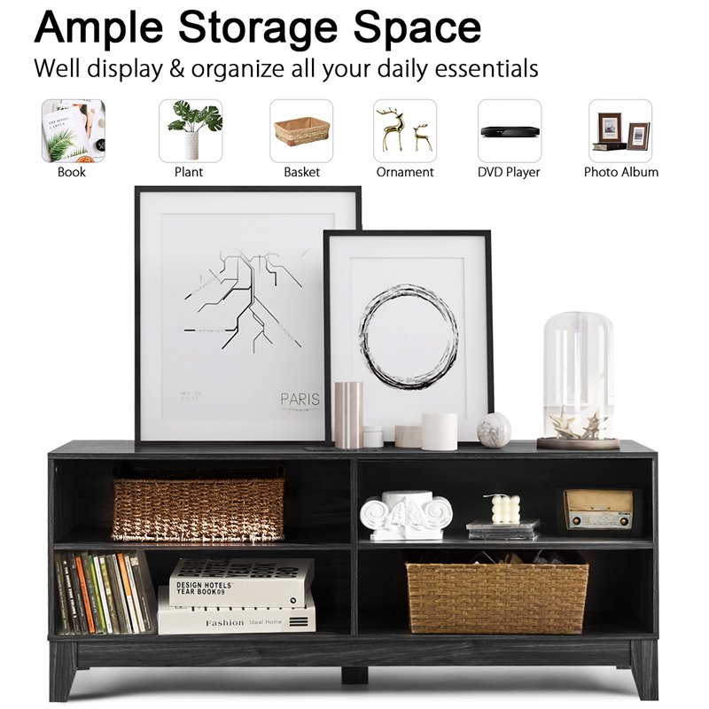 Costway Wood TV Stand/Entertainment Media Center for TVs up to 58