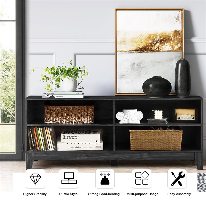 Costway Wood TV Stand/Entertainment Media Center for TVs up to 58