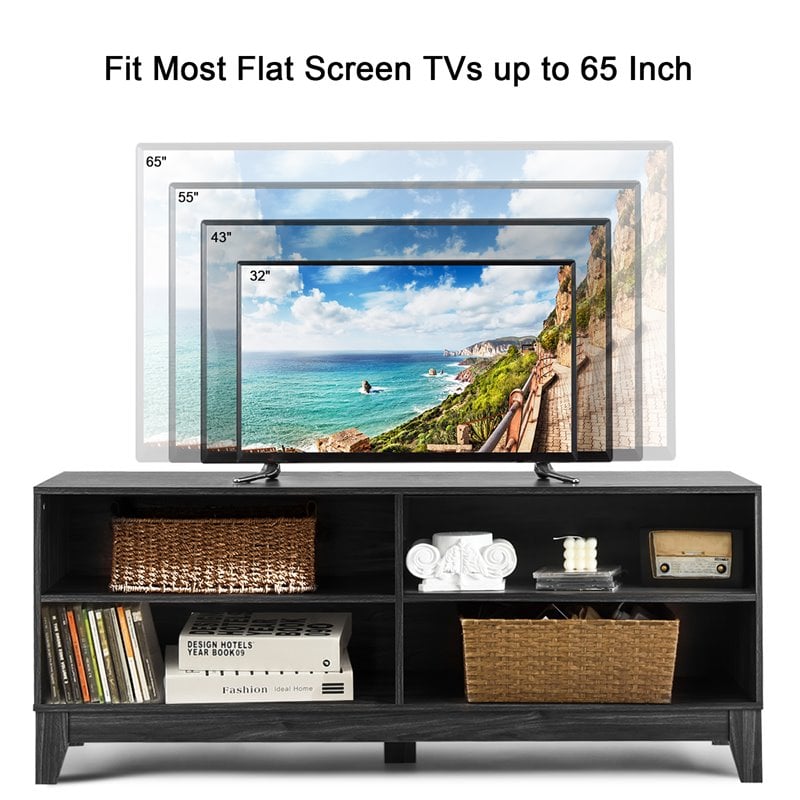 Costway Wood TV Stand/Entertainment Media Center for TVs up to 58