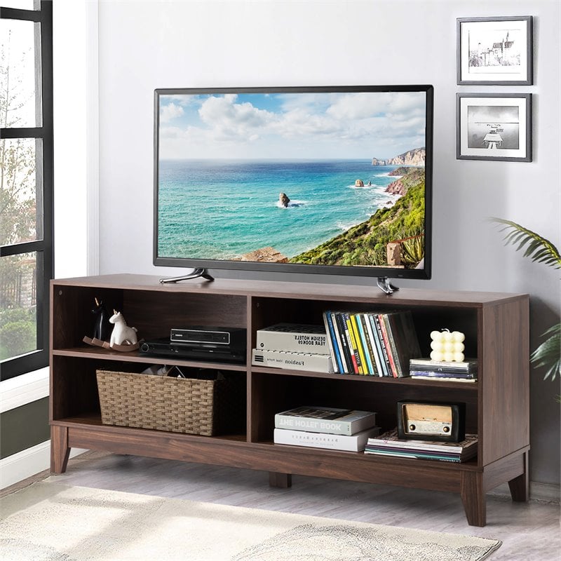 Costway Wood TV Stand/Entertainment Media Center for TVs up to 58