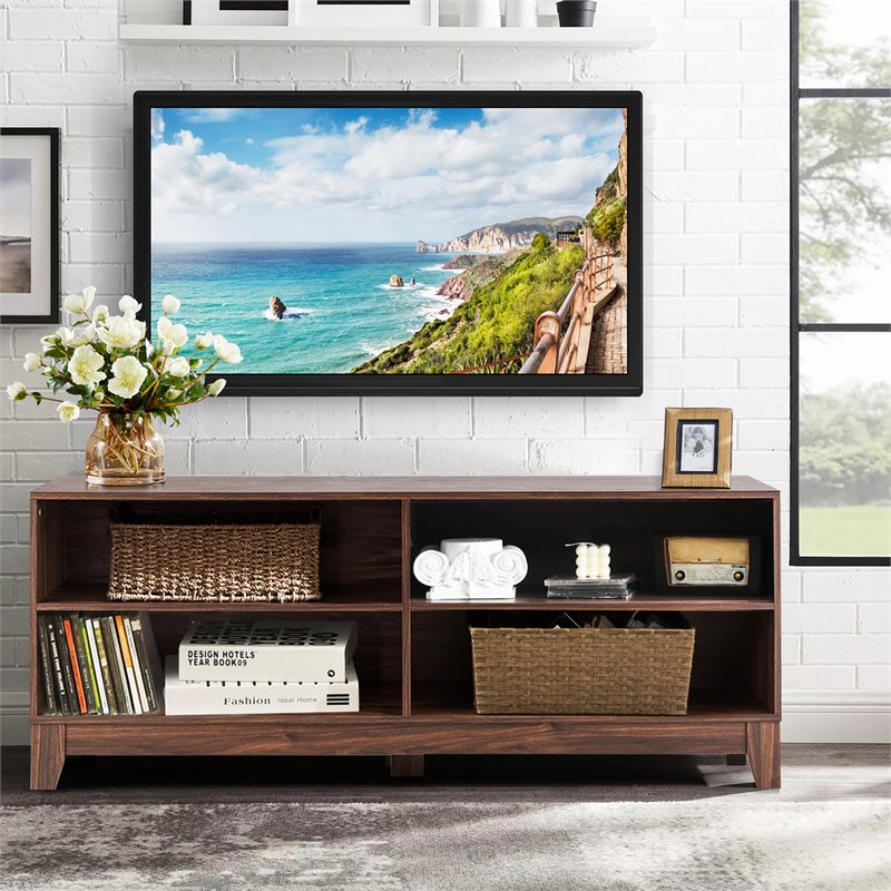Costway Wood TV Stand/Entertainment Media Center for TVs up to 58