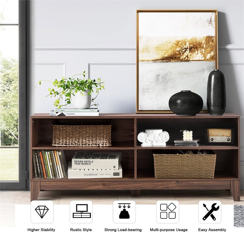 Costway Wood TV Stand/Entertainment Media Center for TVs up to 58