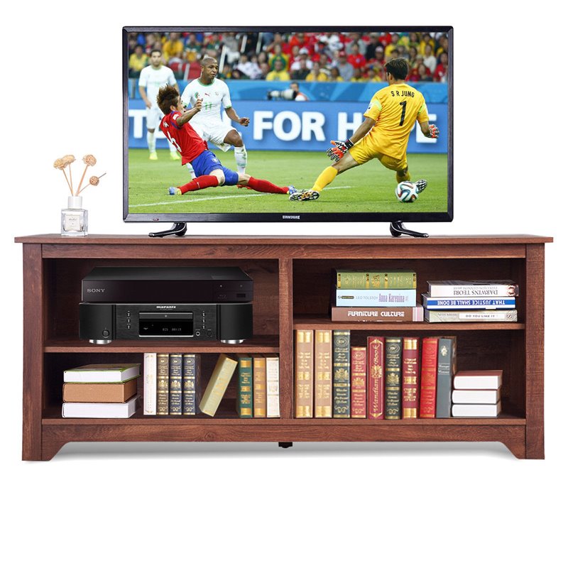 Costway Wood TV Stand/Entertainment Media Center for TVs up to 58