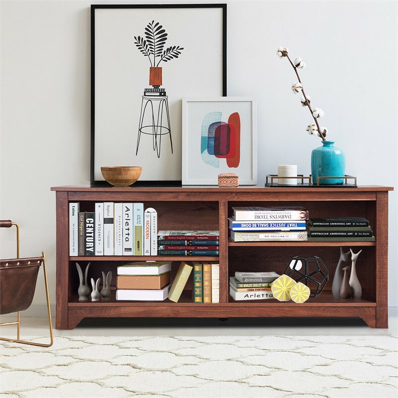 Costway Wood TV Stand/Entertainment Media Center for TVs up to 58