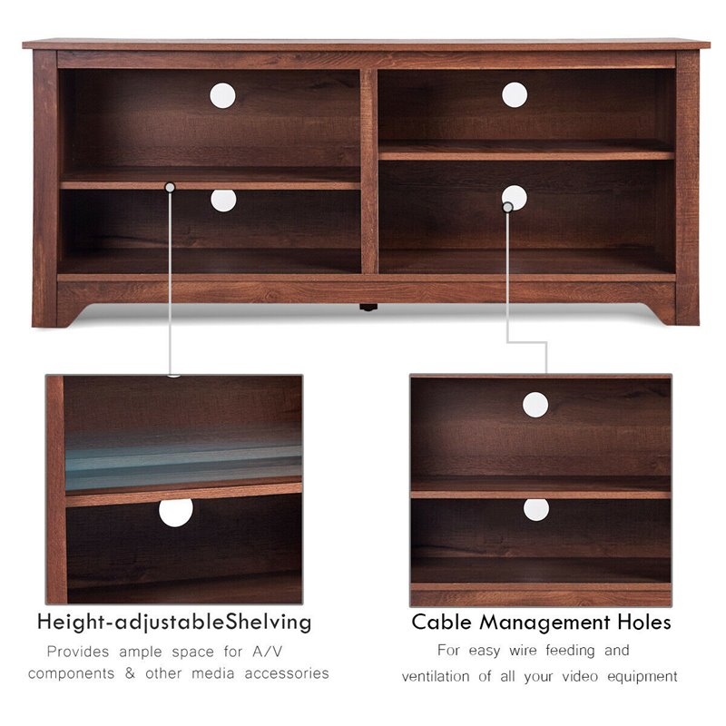 Costway Wood TV Stand/Entertainment Media Center for TVs up to 58
