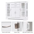 Costway Contemporary Density Board Buffet with Glass Door Drawers in White