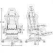 Costway PU Metal Massage LED Gaming Chair with Lumbar Support & Footrest in Red