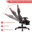 Costway PU Metal Massage LED Gaming Chair with Lumbar Support & Footrest in Red