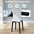Costway MDF Vanity Makeup Dressing Set with 8 Dimmable Bulbs Mirror in Black