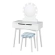 Costway MDF Vanity Makeup Dressing Set with 8 Dimmable Bulbs Mirror in White