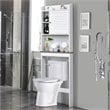 Costway Contemporary MDF Over The Toilet Space Saver with Louver Door in White