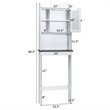 Costway Contemporary MDF Over The Toilet Space Saver with Louver Door in White