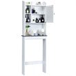 Costway Contemporary MDF Over The Toilet Space Saver with Louver Door in White