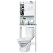 Costway Contemporary MDF Over The Toilet Space Saver with Louver Door in White