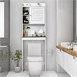 Costway Contemporary MDF Over The Toilet Space Saver with Louver Door in White