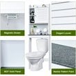 Costway Contemporary MDF Over The Toilet Space Saver with Louver Door in White