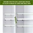 Costway Contemporary MDF Over The Toilet Space Saver with Louver Door in White
