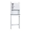 Costway Contemporary MDF Over The Toilet Space Saver with Louver Door in White