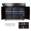 Costway MDF & Rubber Wood Kitchen Island Trolley Cart with Knife Block in Brown